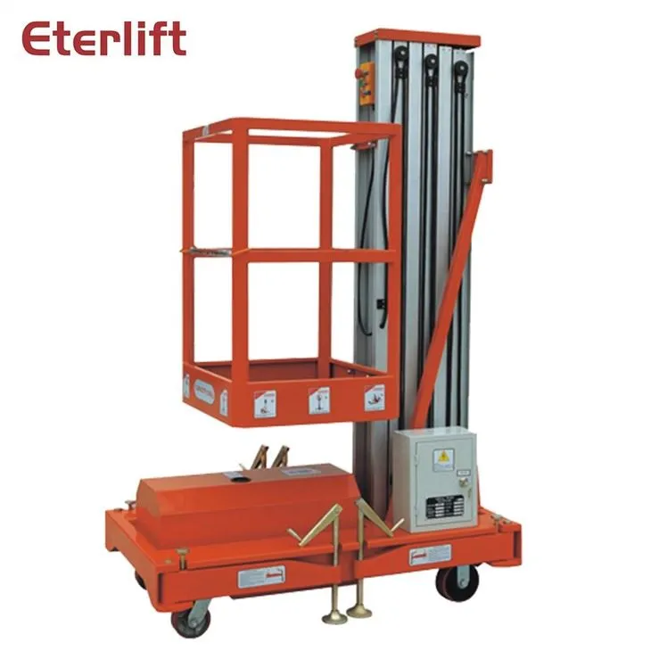 Въздушна работна платформа с една мачта алуминиева повдигаща маса